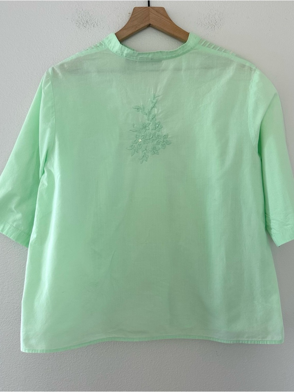 Vintage RELATIVITY 100% Cotton Mint Green Button up Embroidery Sz Plus 1X Boho - Picture 7 of 16